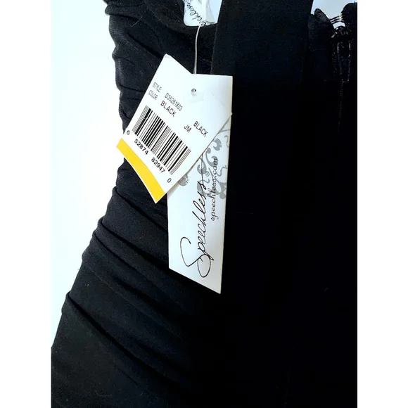 Women's NWT Speechless Black Rhinestone Shirred Halter Dress Size S - Picture 3 of 5